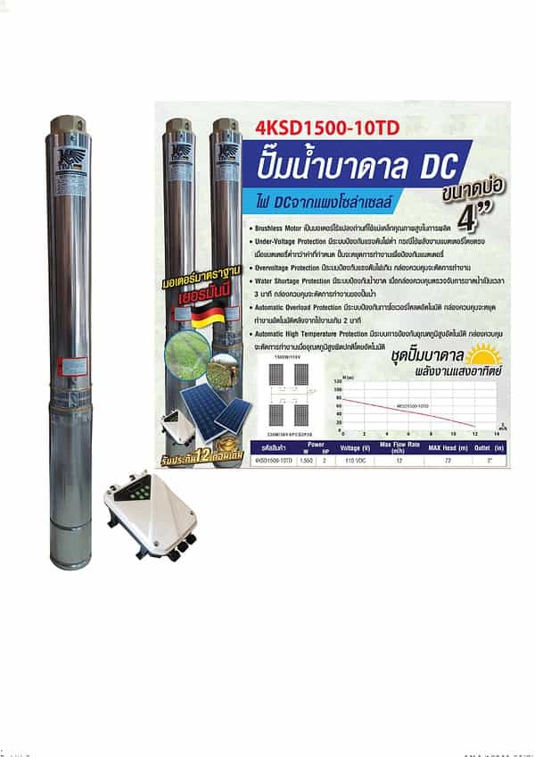 ปั้มน้ำบาดาล DC 1500W